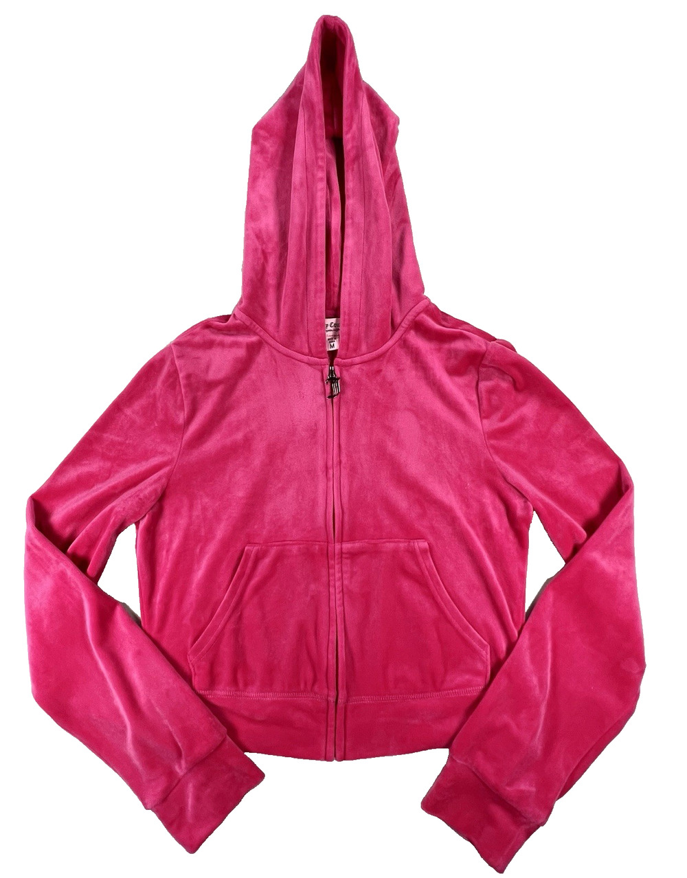 Vintage Y2K Juicy Couture Velour Hoodie Jacket in Hot Pink (Size M) MSRP $130+